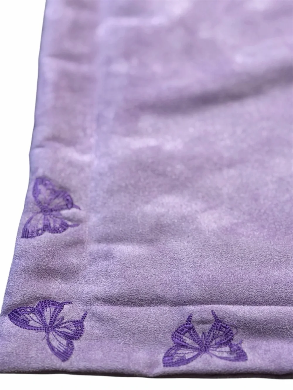 Lavender Butterfly Embroidered Decorative Pillow Cover